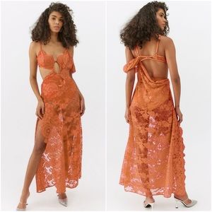 NWT *One Of A Kind* PEACH For Love And Lemons Kaia Lace Maxi Dress MSRP $320
